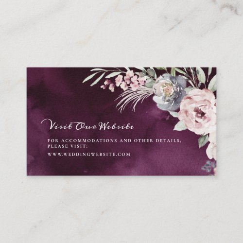 Boho floral rustic wedding website Insert card