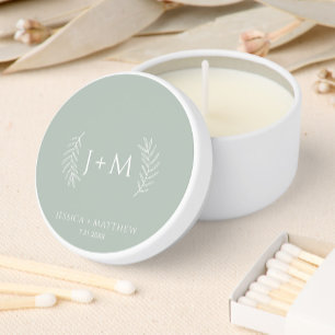 Boho Floral Sage Green Wedding Mini Candle Favors