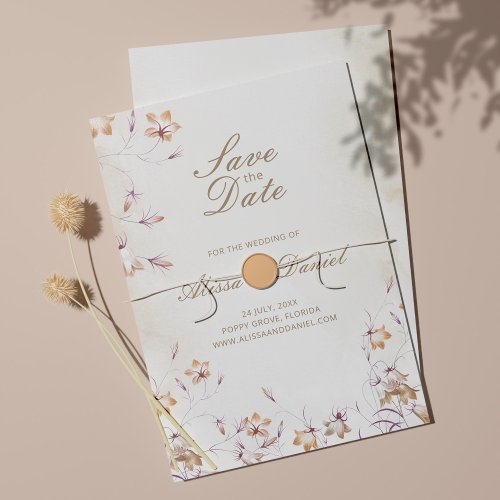 Boho Floral Save The Date Card