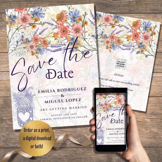 Boho Floral SAVE THE DATE Invitation (Creator Uploaded)