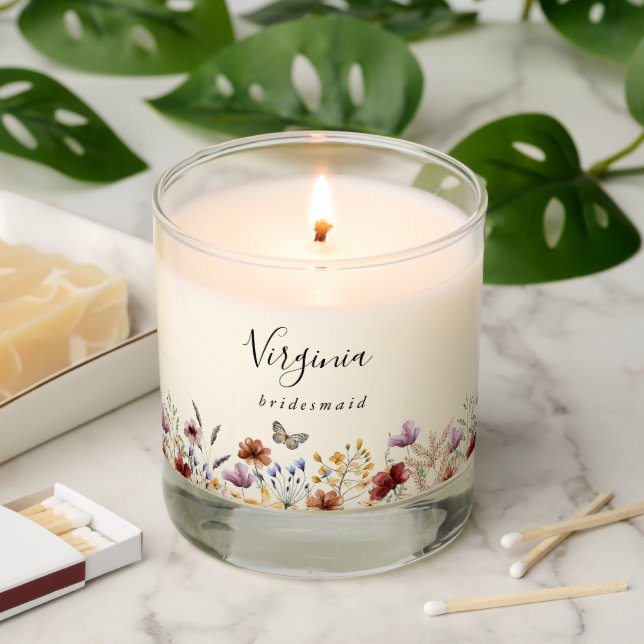 Boho Floral Scented Candle (Lit)