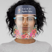 Boho Floral Scissors Hair By Name Face Shield (Insitu)