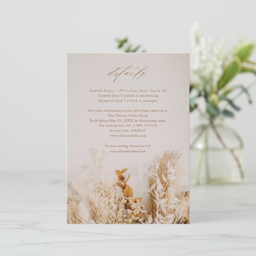Boho Floral Script Wedding Details