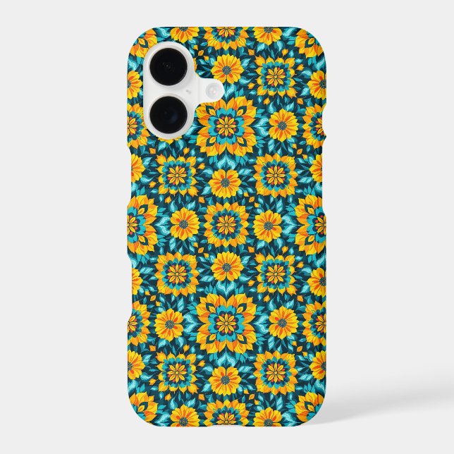 Boho Floral Seamless Pattern in Vibrant Folk Style iPhone Case (Back)