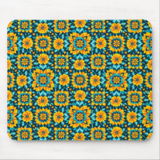Boho Floral Seamless Pattern in Vibrant Folk Style Mouse Pad