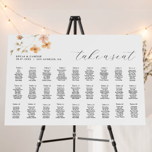 Boho Floral Seating Chart Foam Board