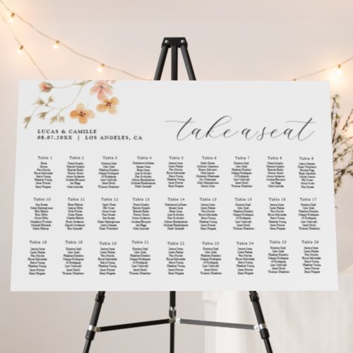 Boho Floral Seating Chart Foam Board