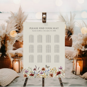 Boho Floral Seating Chart Foam Board