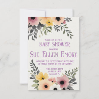 BOHO FLORAL SHOWER INVITATION
