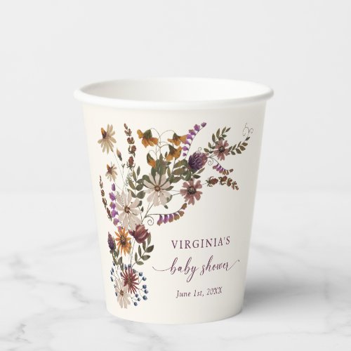 Boho Floral Shower Paper Cup