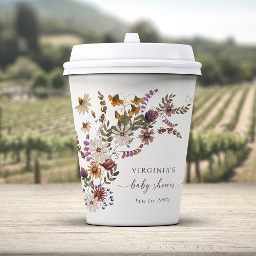 Boho Floral Shower Paper Cup