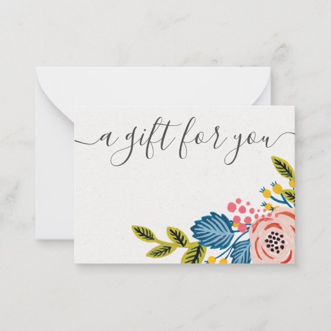 Boho Floral Small Business Gift Certificate Note Card (Front)