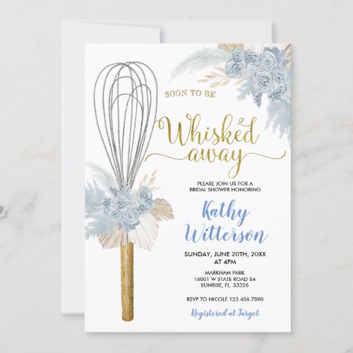 Boho Floral Soon to be Whisked Away Bridal Shower Invitation