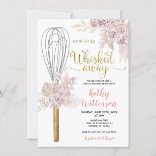 Boho Floral Soon to be Whisked Away Bridal Shower Invitation