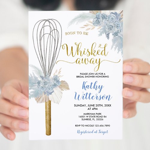 Boho Floral Soon to be Whisked Away Bridal Shower Invitation