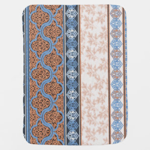Boho Floral Stripes: Ethnic Seamless Collection Baby Blanket