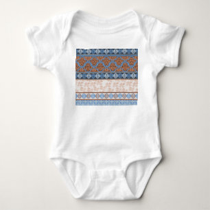 Boho Floral Stripes: Ethnic Seamless Collection Baby Bodysuit