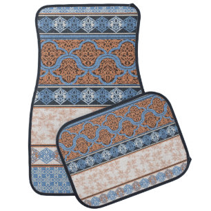 Boho Floral Stripes: Ethnic Seamless Collection Car Floor Mat