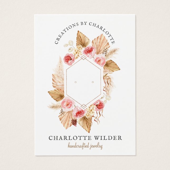 Boho Floral Stud Earring Jewelry  (Front)