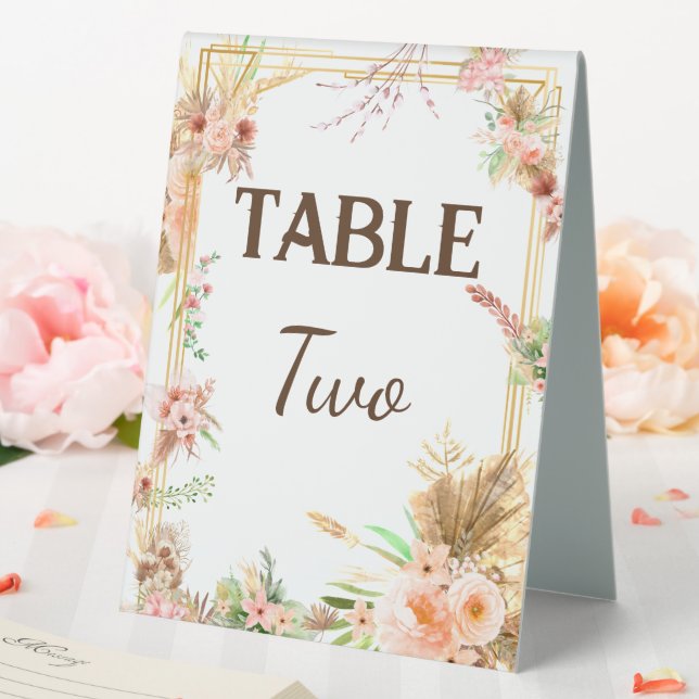 Boho Floral Table Number   Tent (In SItu (Wedding))