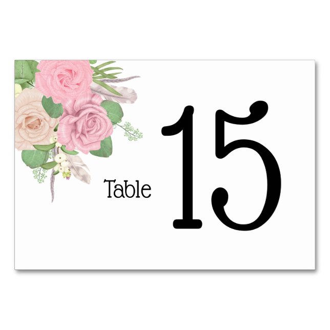 BOHO Floral Table Numbers - Custom Personalized (Front)
