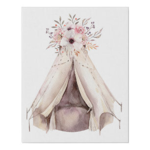 Boho Floral Teepee Print
