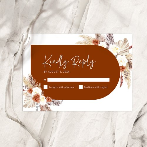 Boho Floral Terracotta Arch Baby Shower RSVP Card