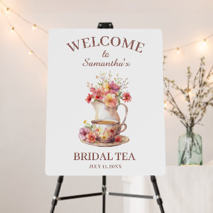 Boho Floral Terracotta Bridal Shower Tea Foam Board