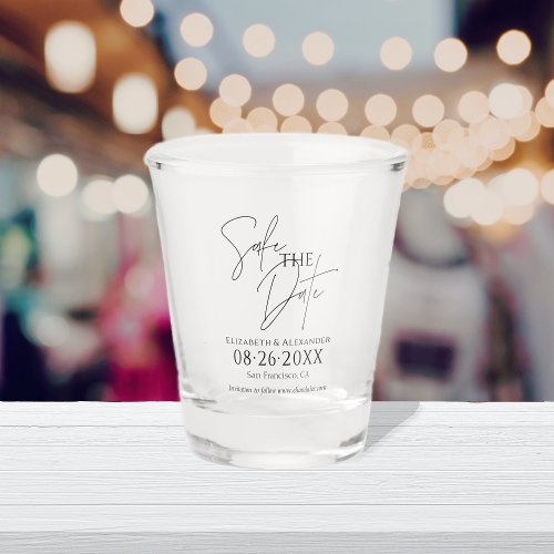 Boho Floral  Terracotta Wedding Save The Date Shot Glass