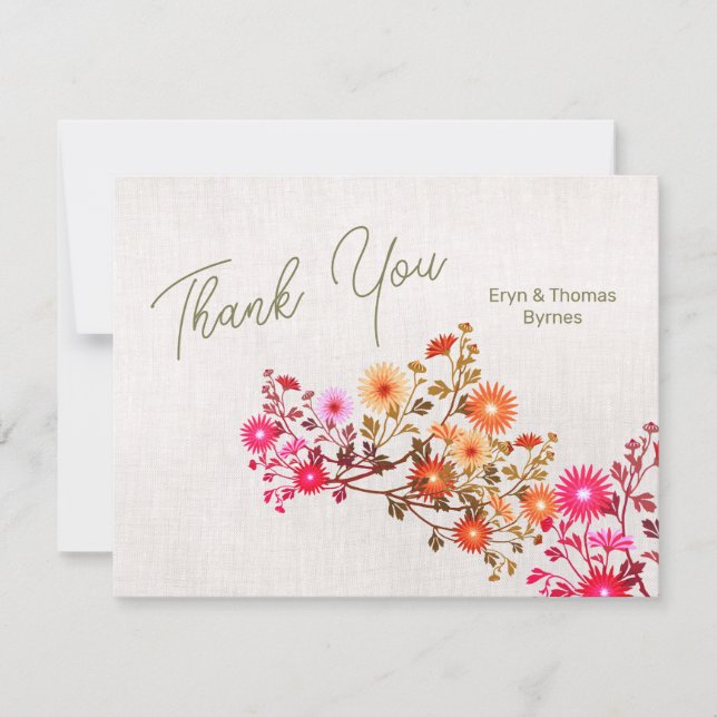 Boho Floral Thank you Card (Front)