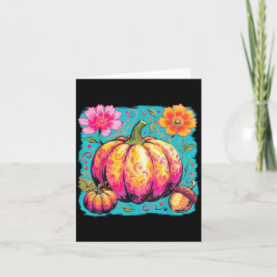 Boho Floral Thanksgiving Pumpkin Season Fall Vibes Card