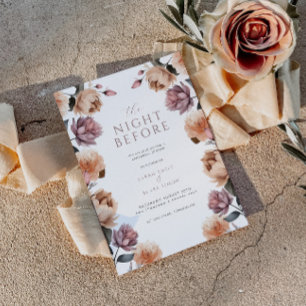 Boho Floral The Night Before Rehearsal Dinner Invitation