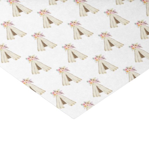 Boho Floral Tribal Teepee Girl Tissue Paper | Zazzle
