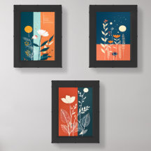 Boho Floral Wall Art Modern Minimalist Botanical