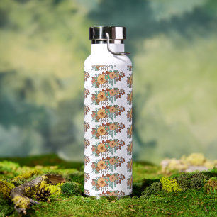 Boho Floral Water Bottle