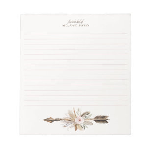 Boho Floral Watercolor Notepad – Rustic Antler Dee