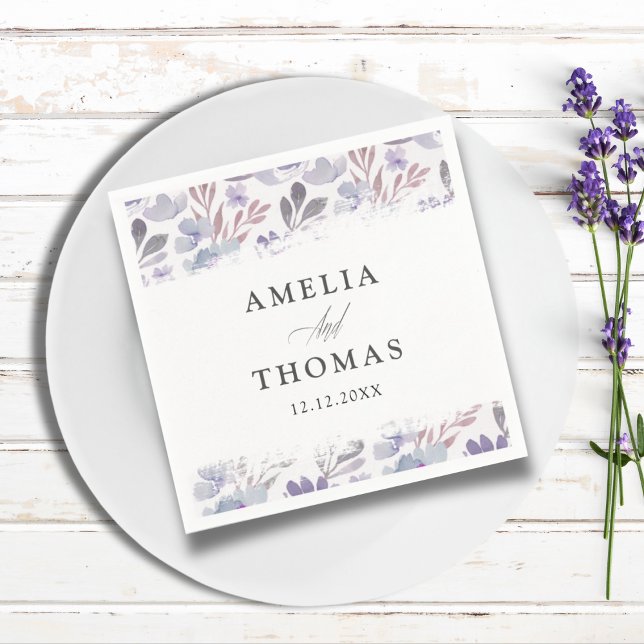 Boho Floral Watercolor Pattern Wedding Napkins (Creator Uploaded)