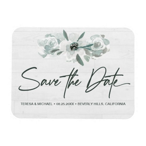 Boho Floral Watercolor Save the date Handlettering Magnet
