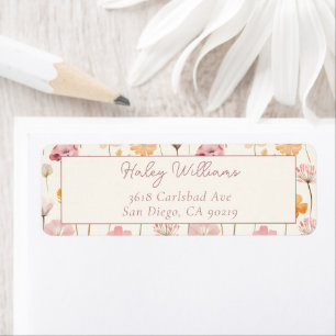 Boho Floral Watercolor Wildflower Address Label