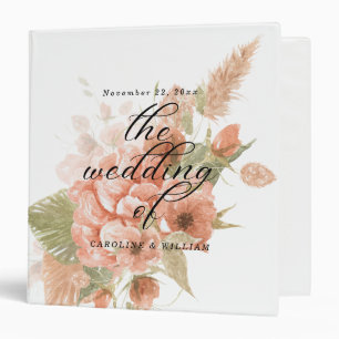 Boho Floral Wedding 3 Ring Binder