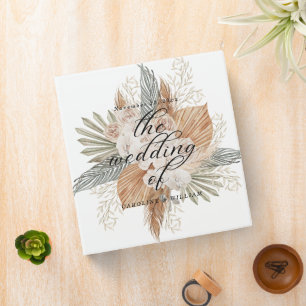 Boho Floral Wedding 3 Ring Binder