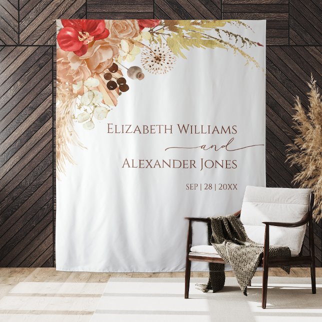 Boho Floral Wedding Backdrop | Terracotta (Creator Uploaded)