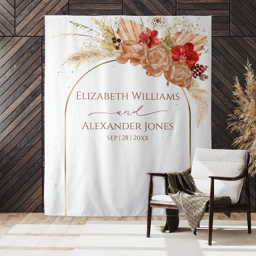 Boho Floral Wedding Backdrop  Terracotta