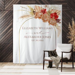Boho Floral Wedding Backdrop Terracotta