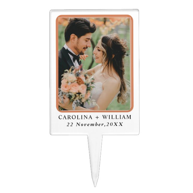 Boho Floral Wedding Cake Topper (Front)