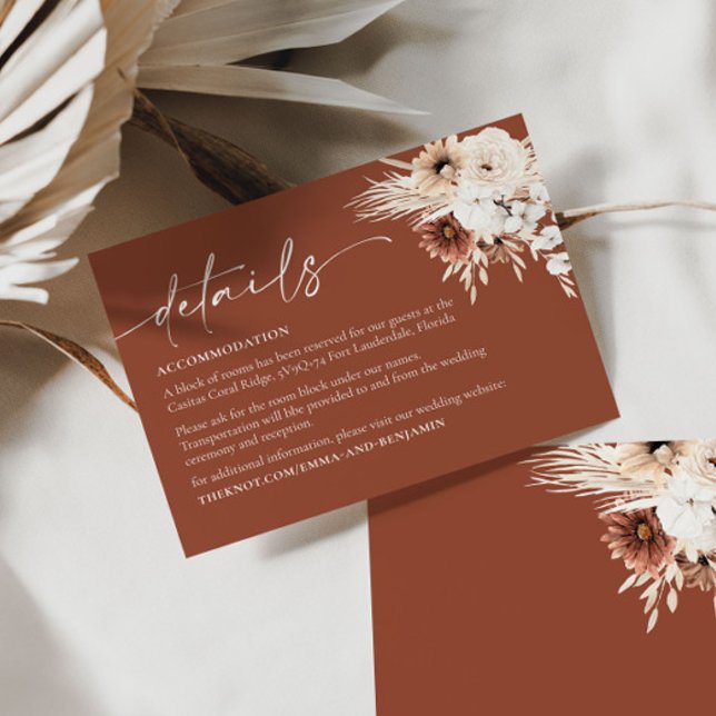 Boho Floral Wedding Details Enclosure Card (Creator Uploaded)