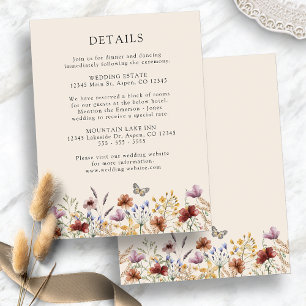 Boho Floral Wedding Enclosure Card