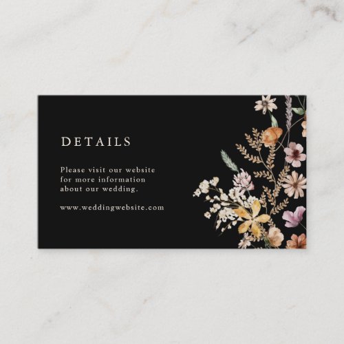 Boho Floral Wedding Enclosure Card