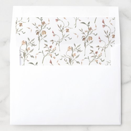 Boho Floral Wedding Envelope Liner
