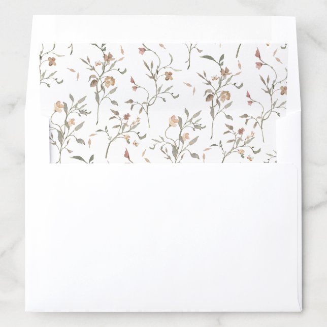 Boho Floral Wedding Envelope Liner (In Envelope)